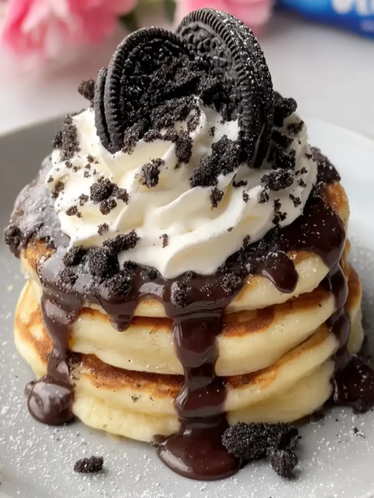 Cookies and Cream Pancake Stack First Image