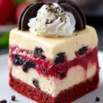 Red Velvet Oreo Cheesecake Slice First Image