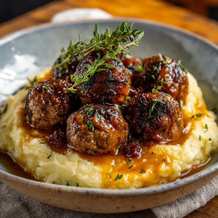 Savory Meatballs with Mashed Potatoes First Image