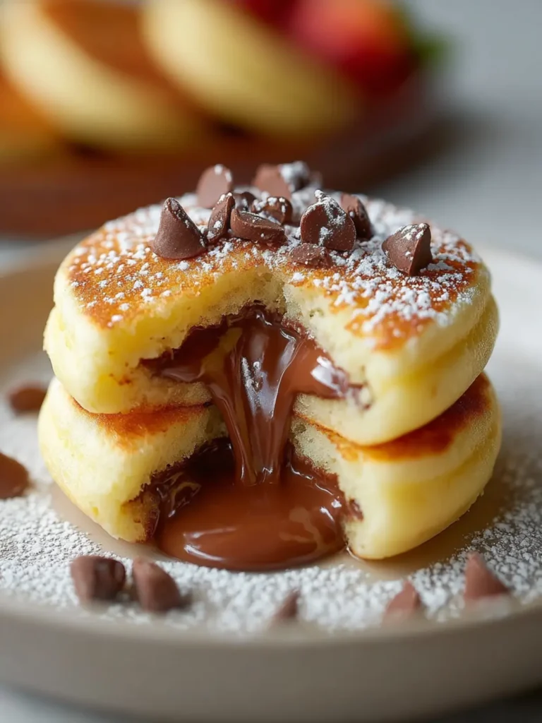 Fluffy Chocolate Filled Pancakes First Image