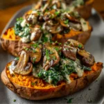 Stuffed Sweet Potatoes with Creamy Mushrooms First Image