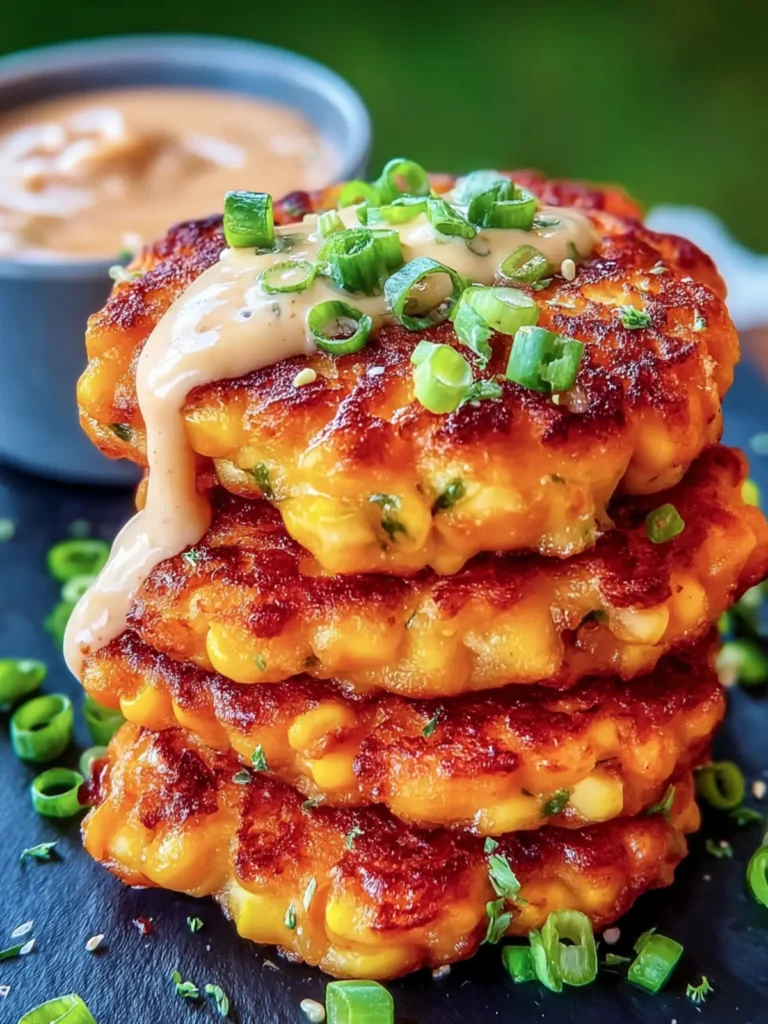 Savory Corn Fritters with Sauce First Image