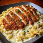Crispy Chicken Alfredo Pasta Dish First Image