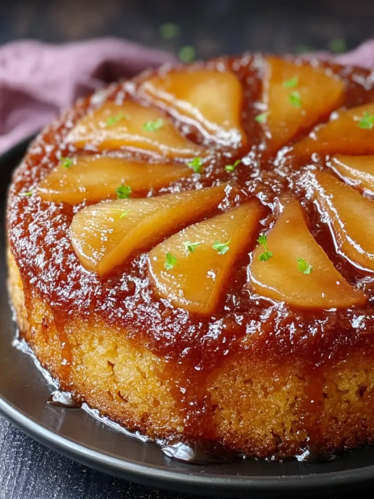Irresistible Caramel Pear Upside-Down Cake Recipe First Image