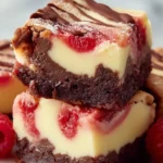 Decadent Raspberry Swirl Cheesecake Brownies First Image
