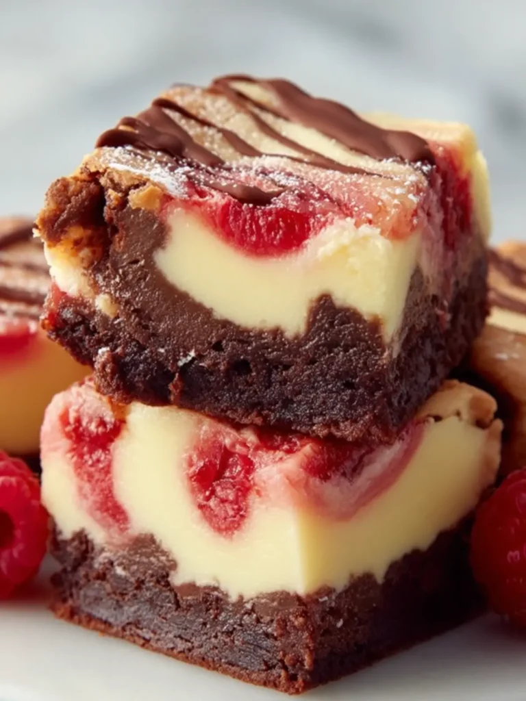 Decadent Raspberry Swirl Cheesecake Brownies First Image
