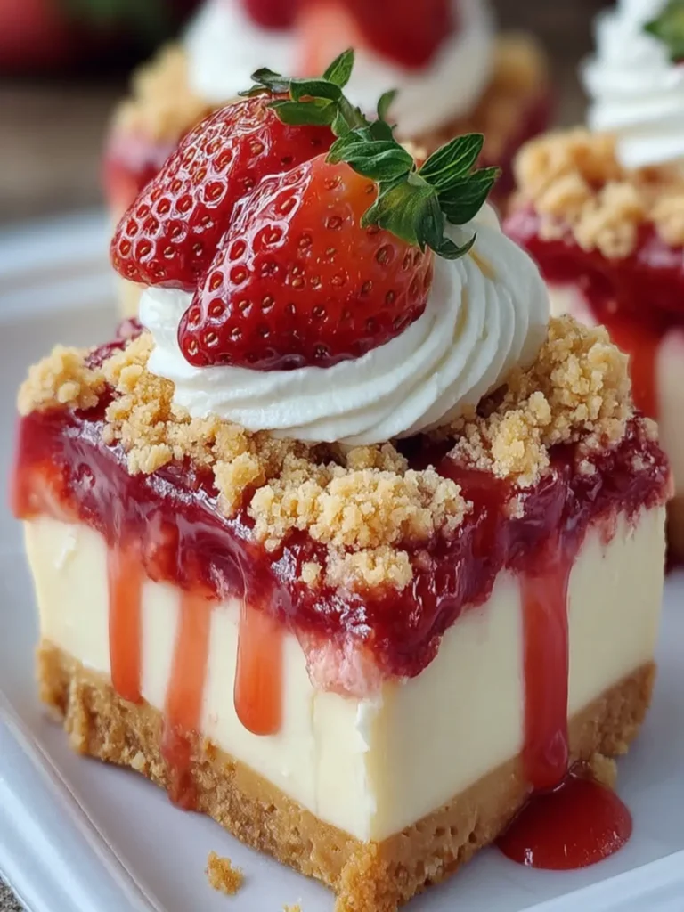 Decadent Strawberry Cheesecake Bars First Image