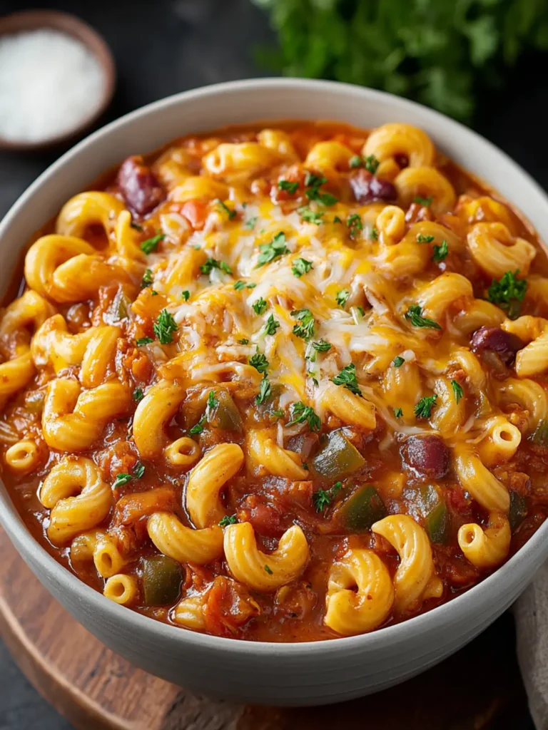 Cheesy Vegetarian Chili Mac : 30-Minute High-Protein Comfort Food First Image