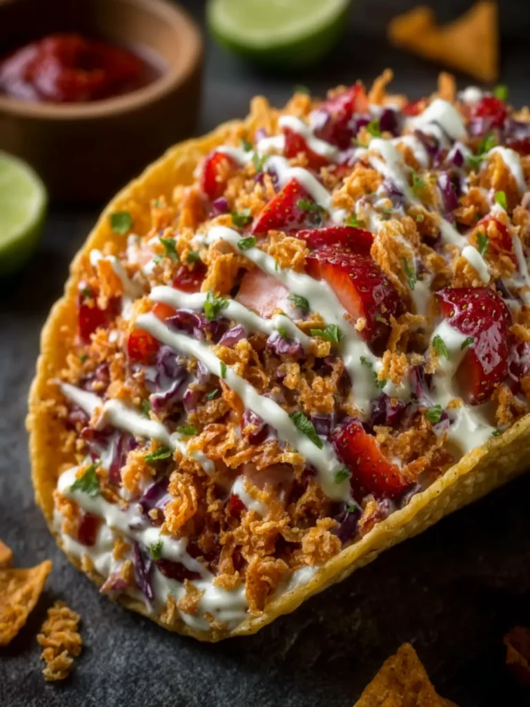 Strawberry Crunch Cheesecake Tacos First Image