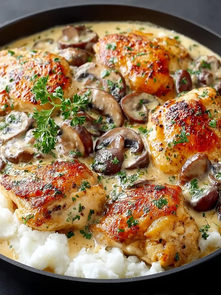 Creamy Mushroom Chicken – Cozy One-Pan Fall Dinner Delight First Image