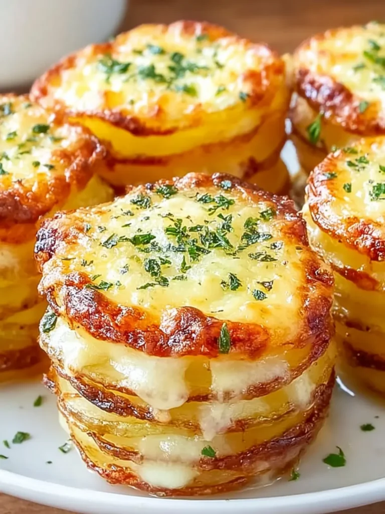 Irresistible Cheesy Mini Potato Gratin Stacks Recipe First Image
