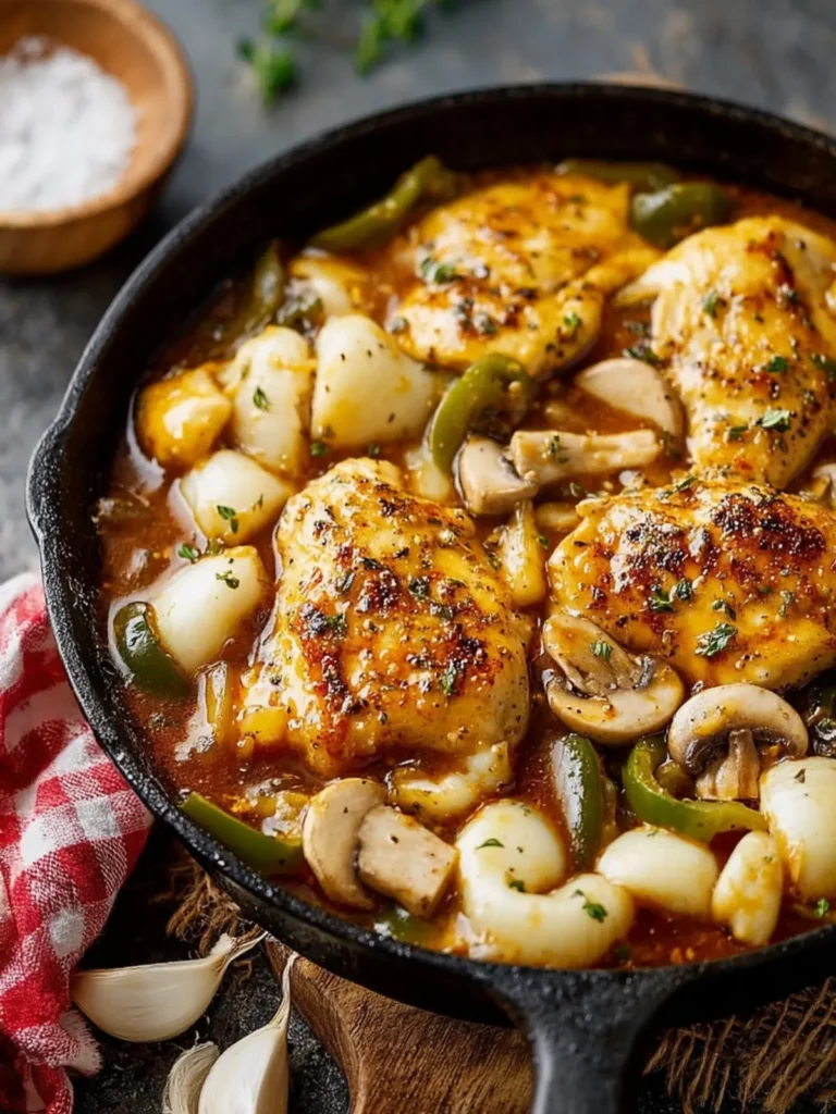 Onion Soup Gravy Chicken Skillet First Image