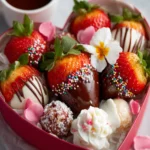 Valentine’s Strawberry Bento Box with Mini Chocolate Dips : Sweet DIY Gift Idea First Image