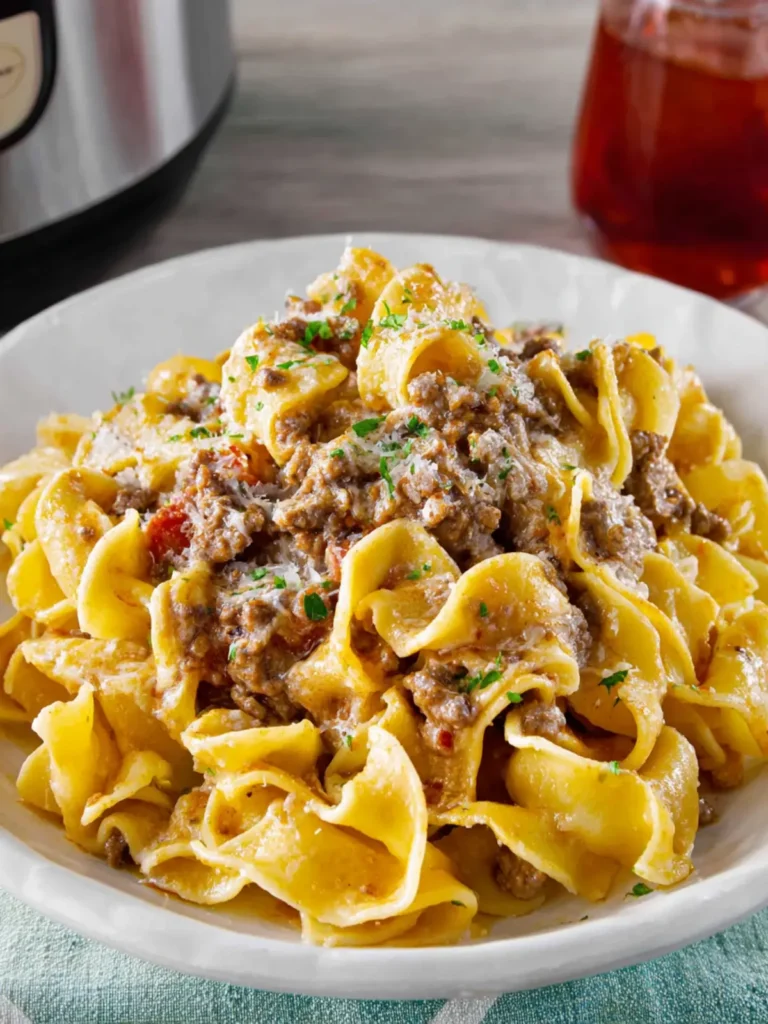 Instant Pot French Onion Ground Beef and Noodles First Image