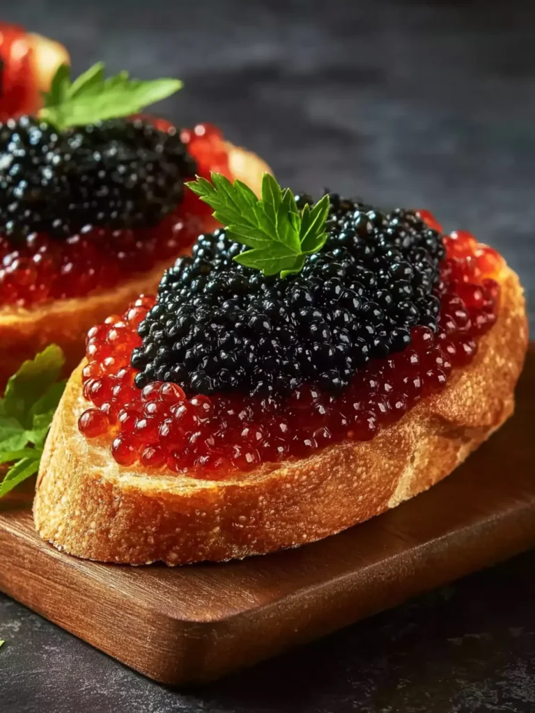 Indulge in Luxurious Beluga Caviar Toast Delight First Image