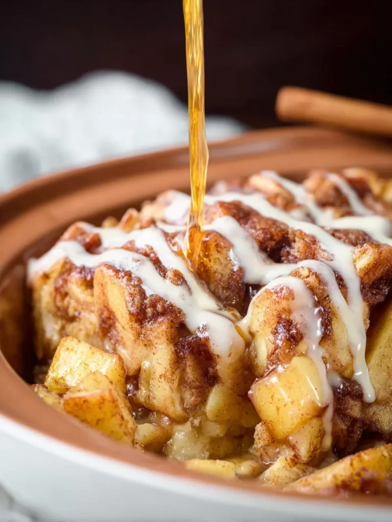 Crockpot Apple Cinnamon Roll Casserole First Image