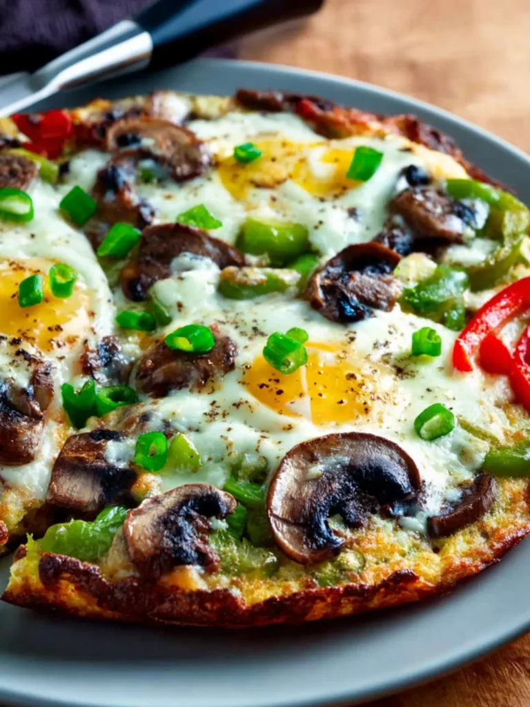 Egg-Crust Vegetarian Breakfast Pizza First Image
