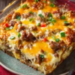 Cheesy Sausage Hash Brown Breakfast Casserole First Image