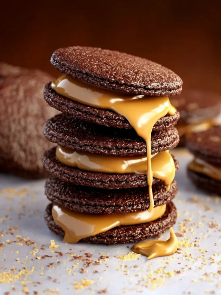 Chocolate Caramel Sandwich Cookies First Image