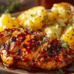 Honey BBQ Chicken & Creamy Garlic Parmesan Potatoes First Image