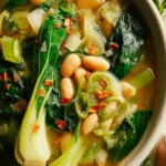 Asian Bok Choy White Bean Soup First Image