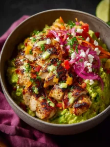 St Patrick’s Day Chicken Guacamole Bowls First Image