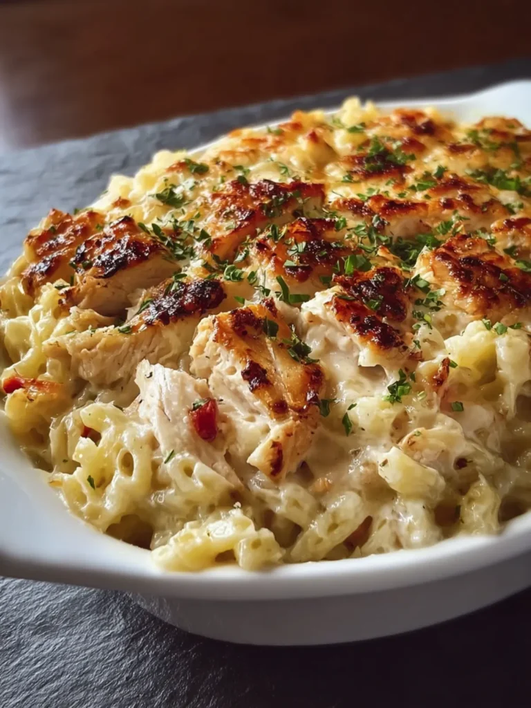 dump bake chicken alfredo rice casserole First Image